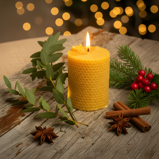 Helgjutet bivaxljus-cylinderform