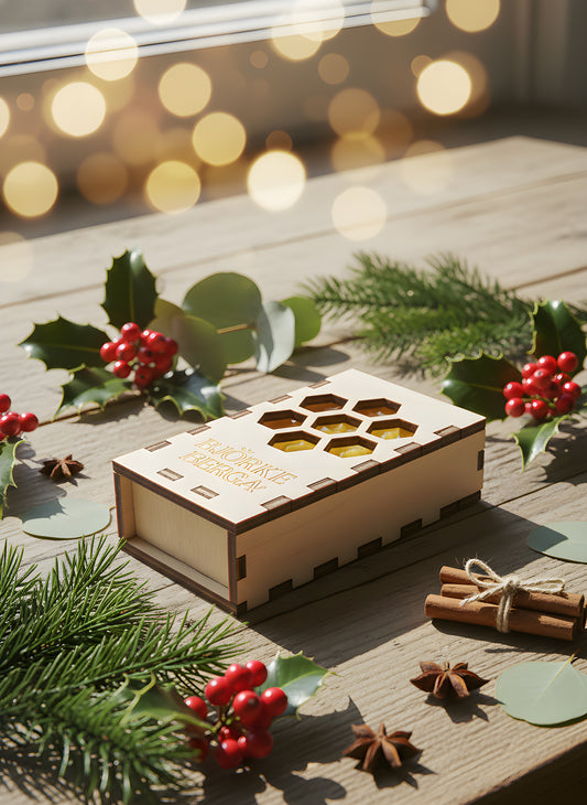 Handrullade julgransljus – i exklusiv träask