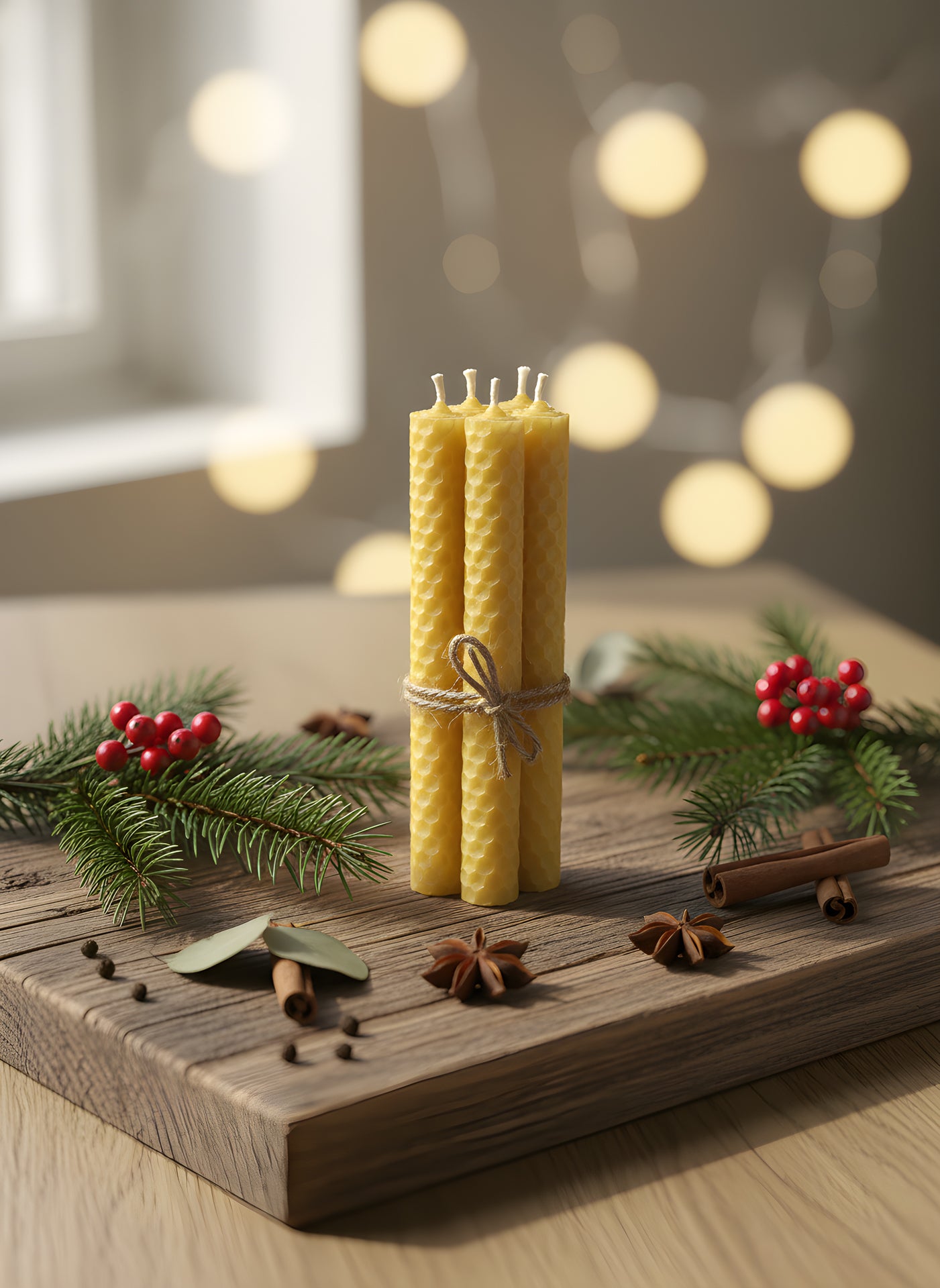 Handrullade julgransljus – långa